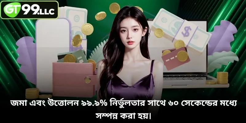 জমা এবং উত্তোলন ৯৯.৯% নির্ভুলতার সাথে ৬০ সেকেন্ডের মধ্যে সম্পন্ন করা হয়।